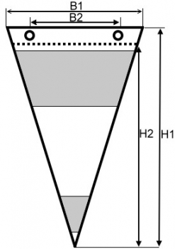 Spitzbeutel aus Cellophan / mit blauem Druck